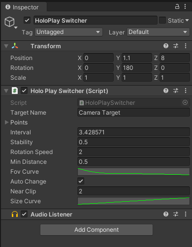 HoloPlay Switcherの設定