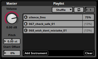 0msのSilence Instrumentを追加したPlaylistの画像
