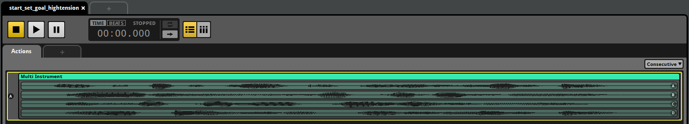 Actionの中にMulti Instrumentを配置した画像