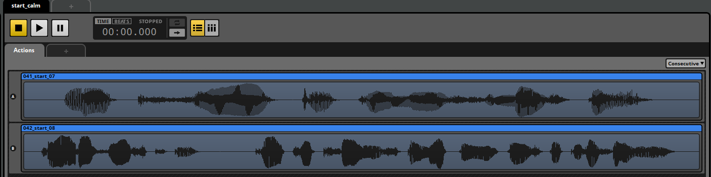 Actionの中でSingle Instrumentを並べている画像